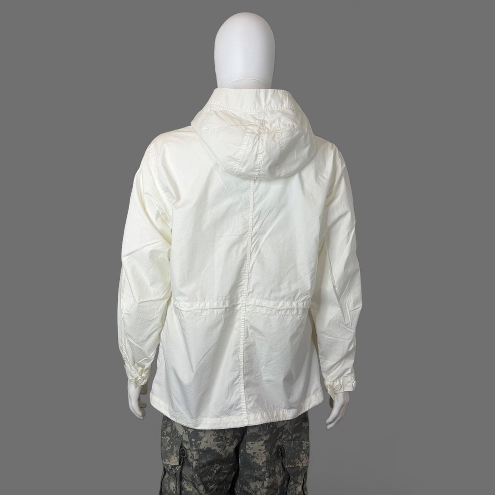 Uniqlo White Cotton Hooded Utility Parka Jacket Size M Minimalist - Picture 4 of 8